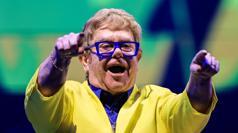 Elton John performing in Rio de Janeiro, Brazil.