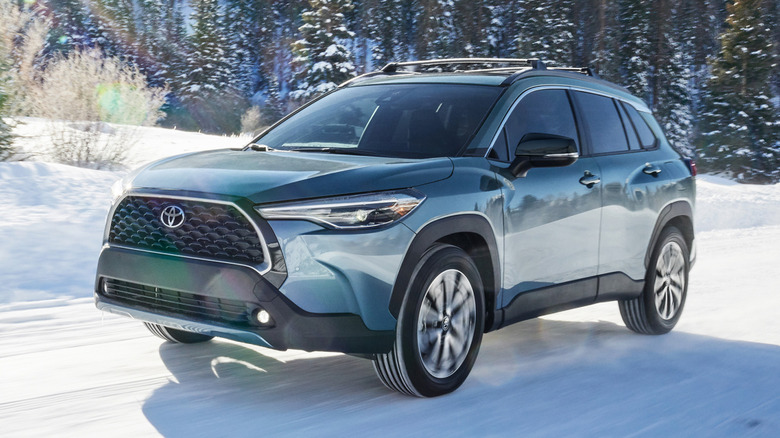 Toyota Corolla Cross Hybrid in the snow