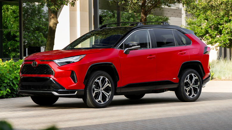 Toyota RAV4 Plug-In Hybrid parked by tree