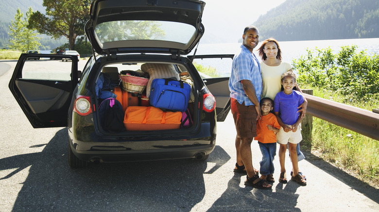 Family on road trip