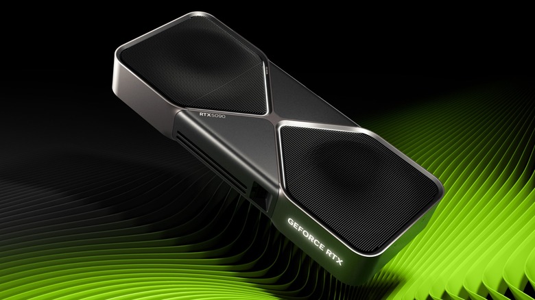 Nvidia RTX 5090 Founder's Edition on display