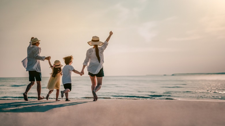 happy family at the beach
