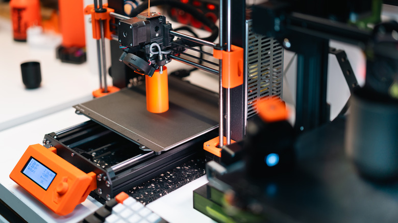 A 3D printer setup on a desk