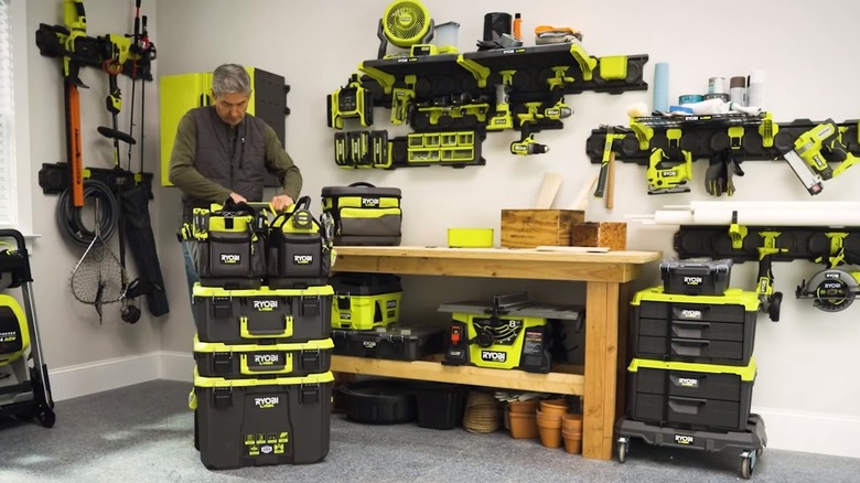 Ryobi tool filled garage