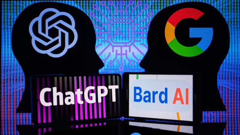 ChatGPT and Google Bard logos