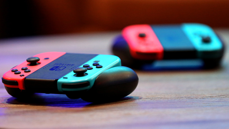 Nintendo Switch Joy-Con controller in blue and red