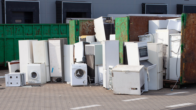 Old washing machines and fridges