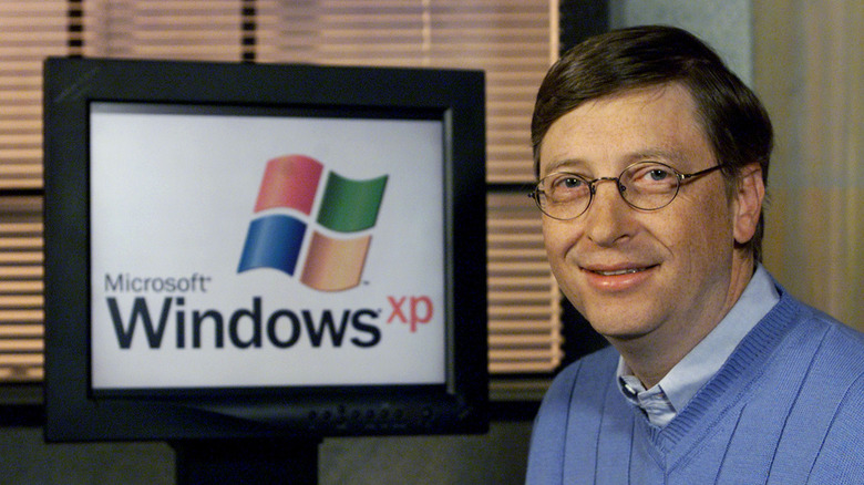 Bill Gates with XP logo