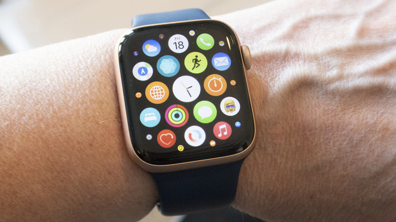 Close up Apple Watch on wrist