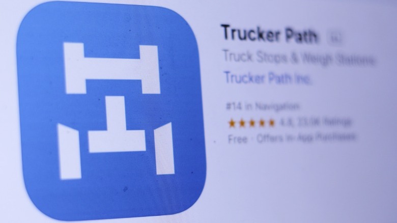 Close up of of the Trucker Path app on the App store