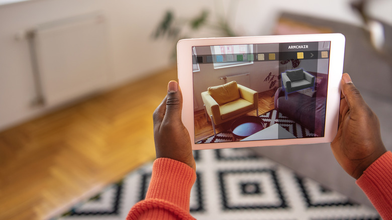 Augmented reality app for interior design on tablet