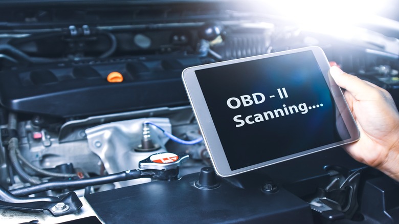 OBD-II scanning with open car hood