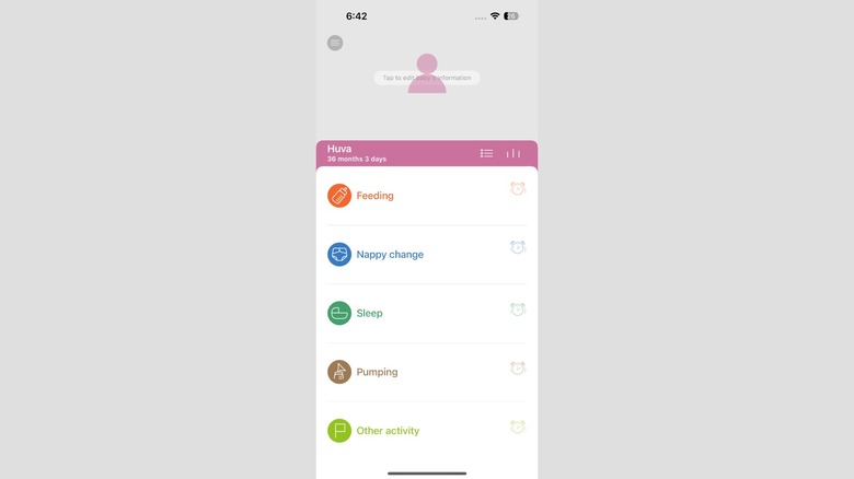 Baby Tracker Homepage
