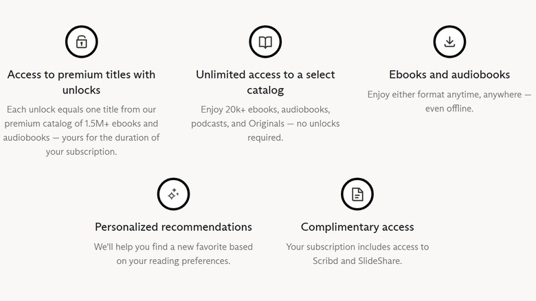 Screenshot of Everand's eBook subscription service features