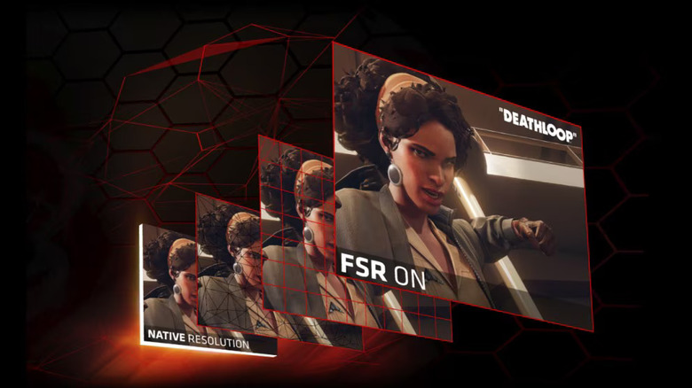 A visual representation of FSR being turned on for "Deathloop"