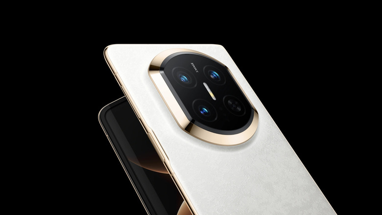 The Huawei Mate X7 smartphone shown from the back