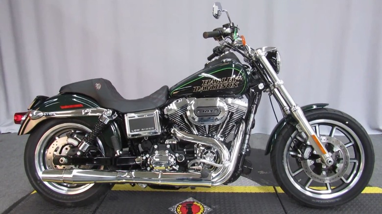 A black and green 2016 FXDL Dyna Low Rider at Biggs Harley-Davidson in San Marcos, CA