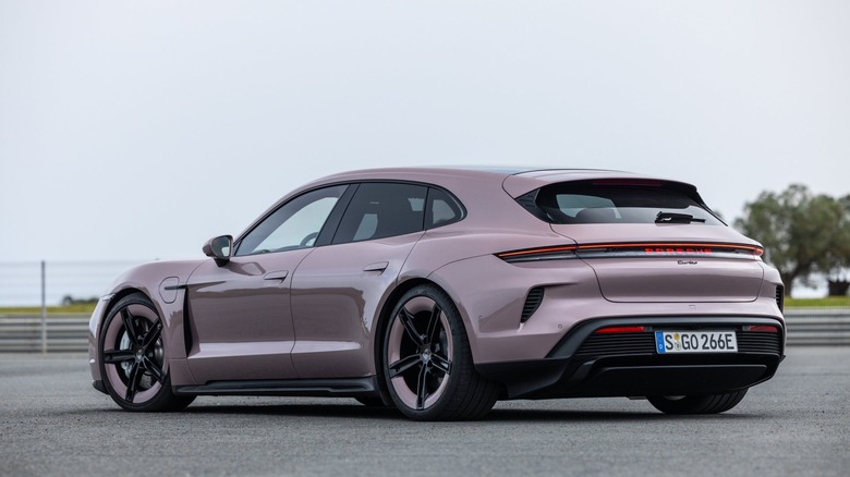 Porsche Taycan Sport Turismo rear 3/4 view
