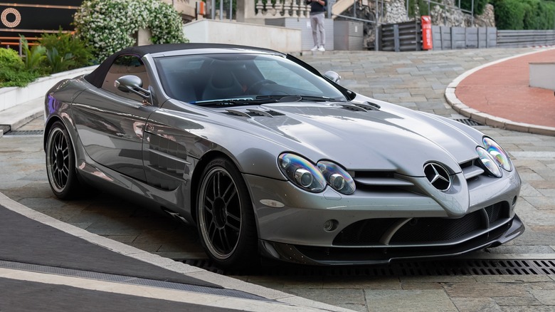 Grey Mercedes-Benz McLaren SLR parked on road