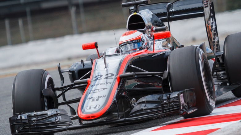 McLaren MP4-26 Formula One car on track