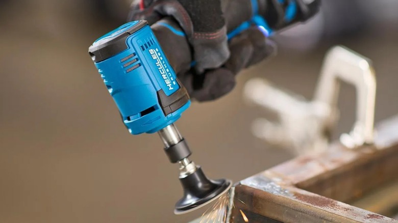 grinding edge of a weld with Hercules die grinder