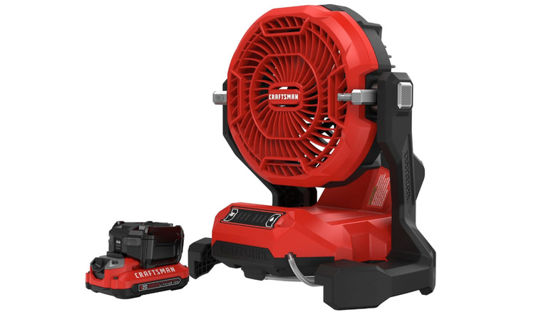 Craftsman V20 Cordless Personal Misting Fan Kit in red