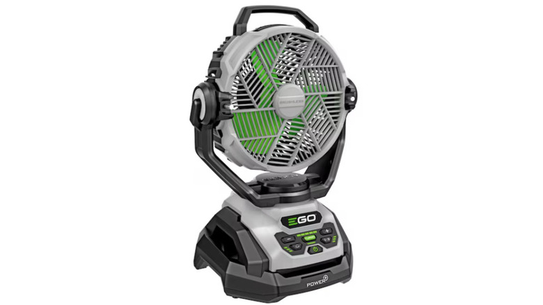 EGO POWER+ 10 Oscillating Misting Fan on display
