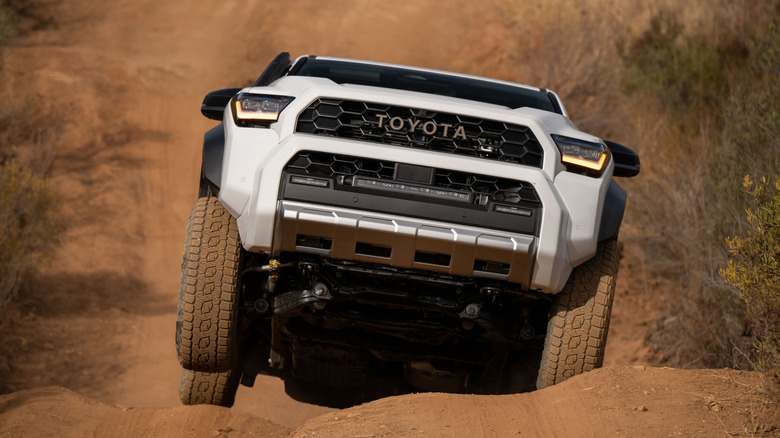 2025 Toyota 4Runner off-roading with the nose up