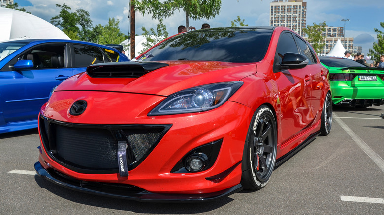 Red Mazdaspeed3 on display