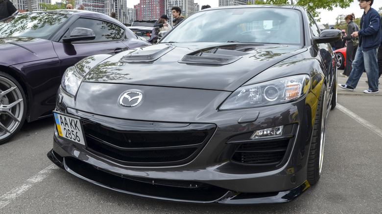 modified RX-8 on display at a car show