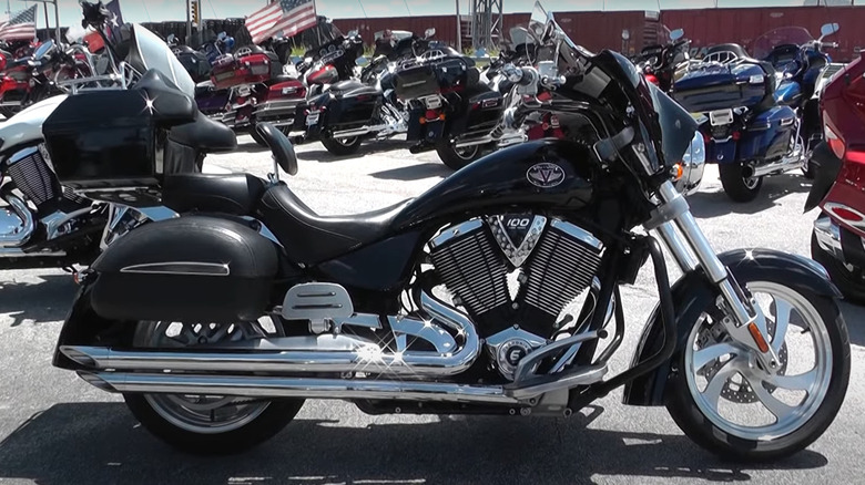 black and chrome Victory Kingpin motorcycle