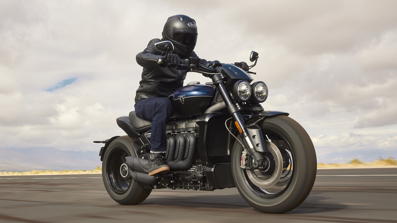 Triumph Rocket 3 Storm R motorcycle in motion