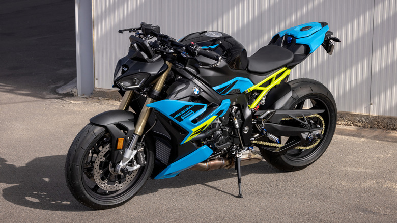 BMW S 1000 R on kickstand