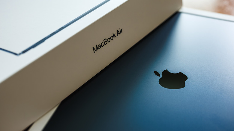 MacBook Air and box.