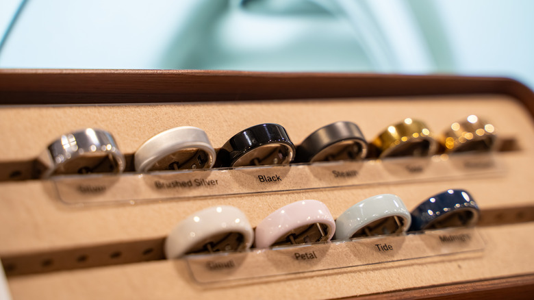 Lineup of Oura Rings.