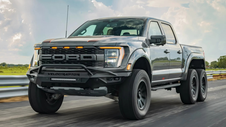 Hennessey VelociRaptor 6x6 on the road