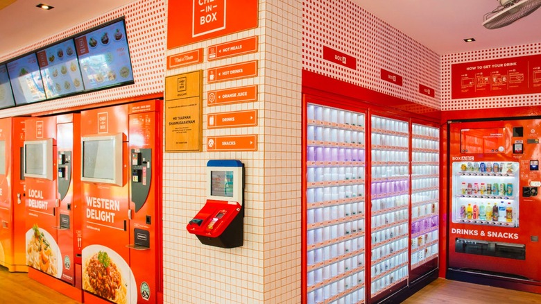 chef in box vending machine meal restaurant