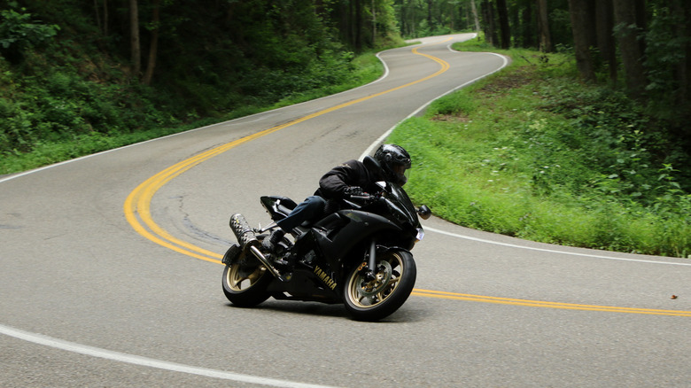 Curves along Tail of the Dragon, a famous mountain road in North Carolina and Tennessee.