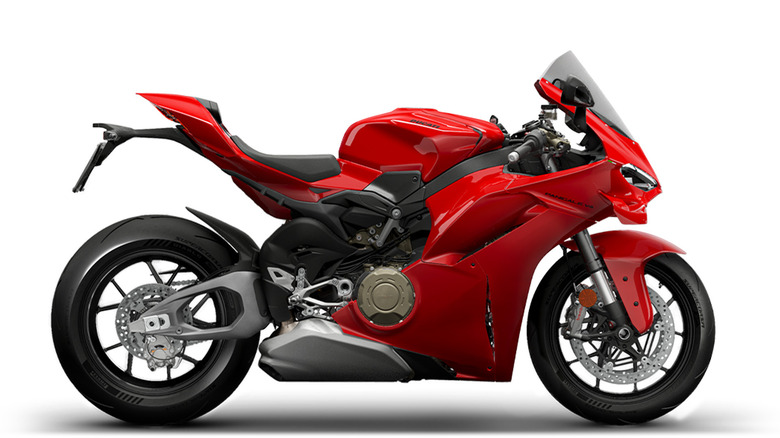 A Ducati Panigale stock photo on a white background