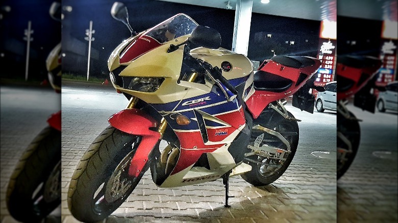 2013 Honda CBR600RR at gas station