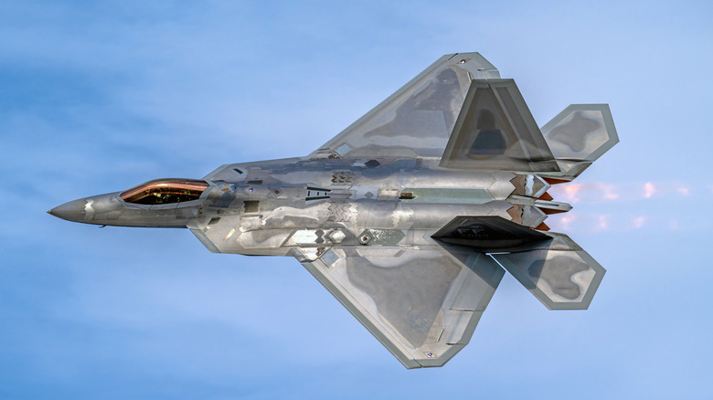 A F-22 Raptor in the sky