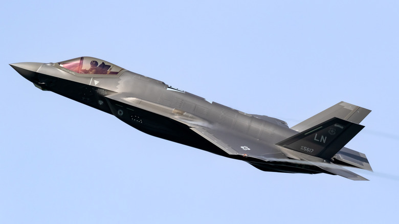 A Lockheed Martin F-35 Lightning taking off from Leeuwarden Airbase, The Netherlands