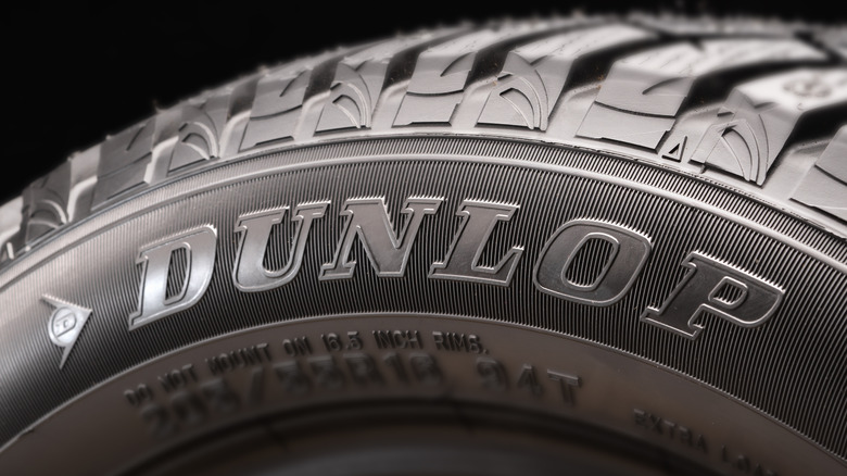 sidewall of Dunlop snow tire