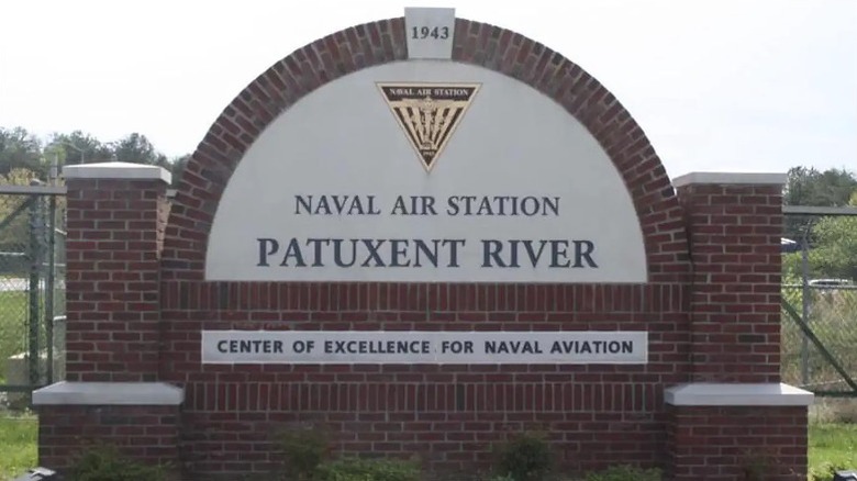 Naval Air Station Patuxent River logo and sign board
