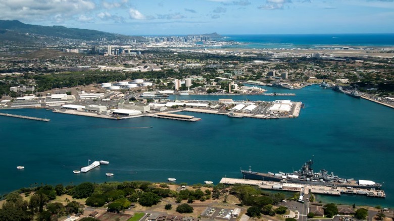 Aerial view of the Joint Base Pearl Harbor-Hickam