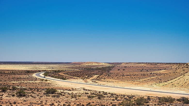 A desert section of Highway 1 in Western Australia.