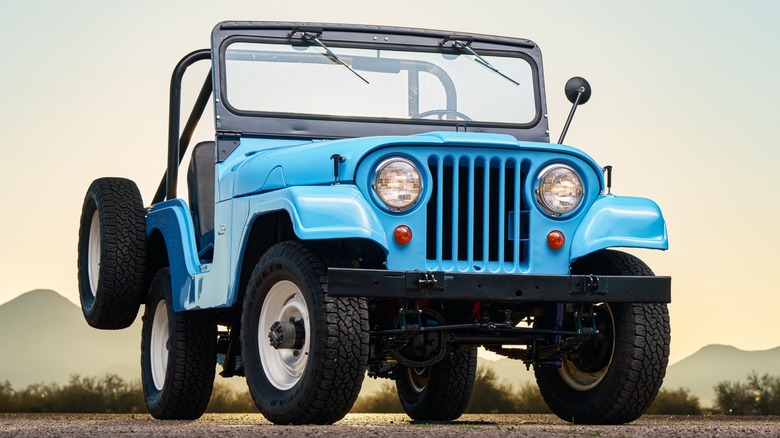 A red Jeep