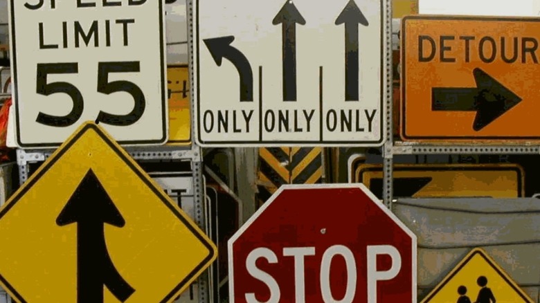 Various traffic signs