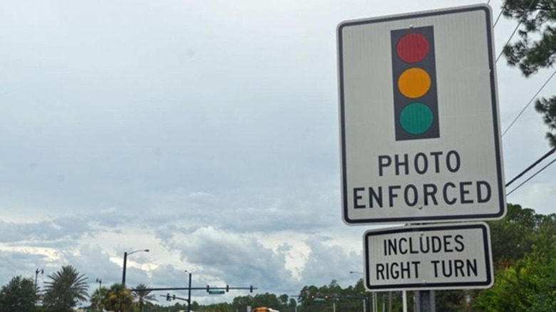 Photo enforced traffic sign