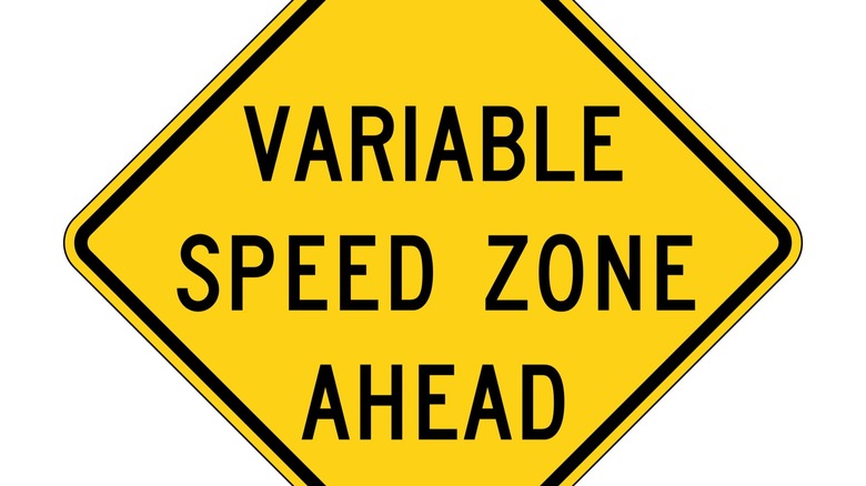 Variable speed zone sign